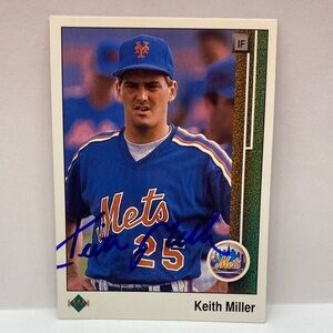 1989 Upper Deck Keith Miller Mets #739 In Person Autograph (079)